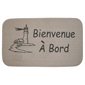 Tapis d'entrée beige rectangulaire "BIENVENUE à BORD"