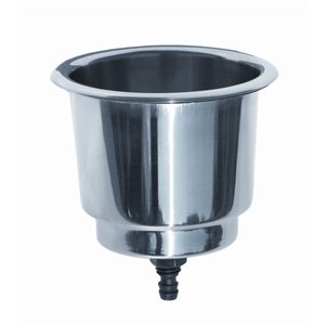 Porte-verre encastré en acier inoxydable poli