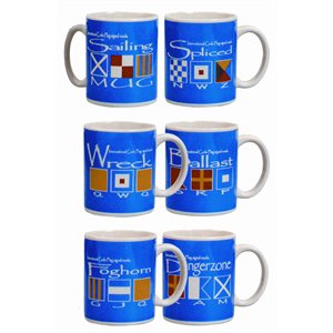 TASSE AVEC  DRAPEAUX CODÉS "SAILING"